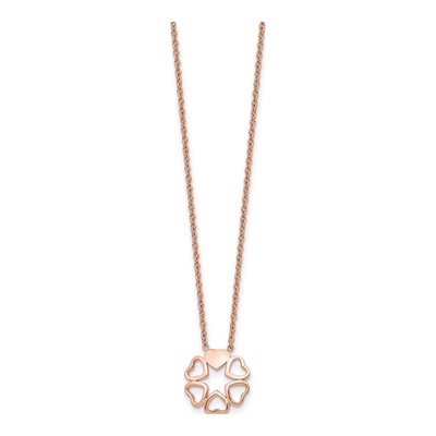 Stainless Steel IP Circle of Hearts Pendant Necklace – view 4