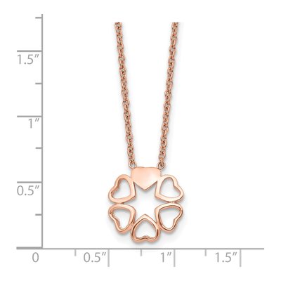 Stainless Steel IP Circle of Hearts Pendant Necklace – view 6