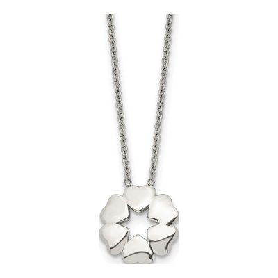 Stainless Steel Circle of Hearts Necklace
