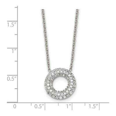 Stainless Steel CZ Circle Pendant Necklace – view 6