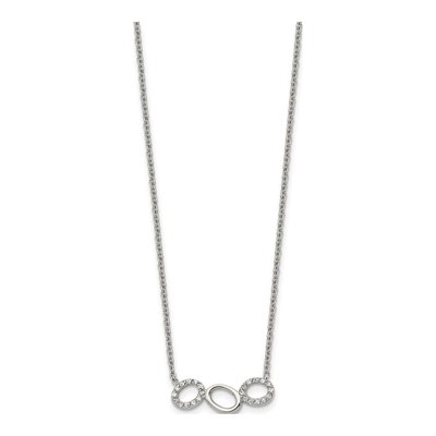 Stainless Steel CZ Circles Pendant Necklace – view 4