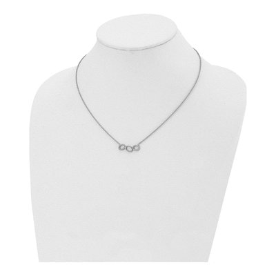 Stainless Steel CZ Circles Pendant Necklace – view 5