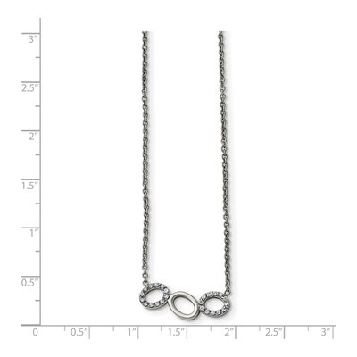 Stainless Steel CZ Circles Pendant Necklace – view 6