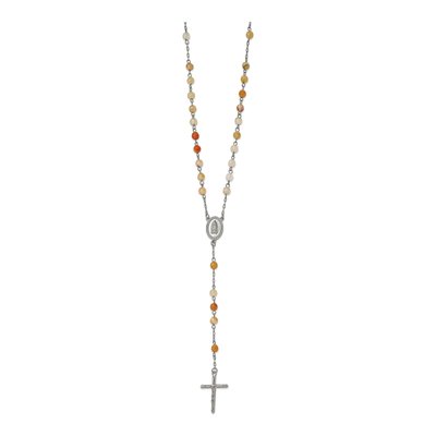 Stainless Steel Agate Rosary Necklace – view 4