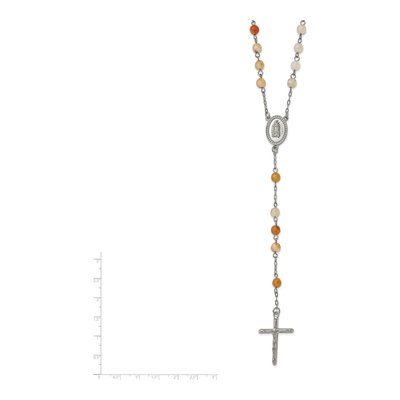 Stainless Steel Agate Rosary Necklace – view 6