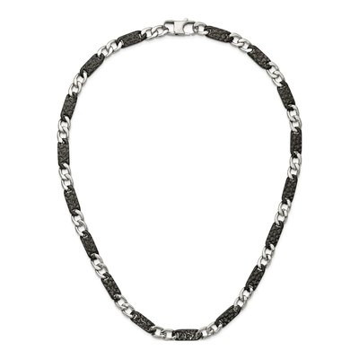 Men's Black Stainless Steel 9mm Link Chain – view 7