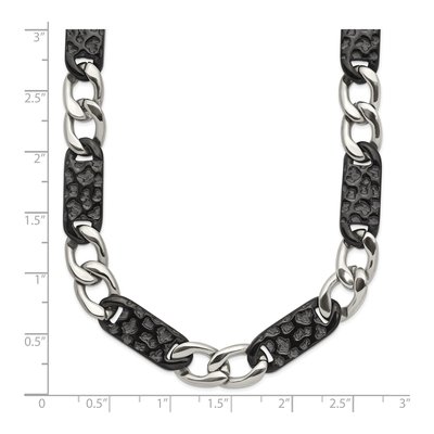 Men's Black Stainless Steel 9mm Link Chain – view 8