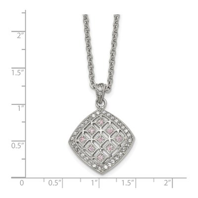 Stainless Steel CZ Clear Pendant Necklace – view 4