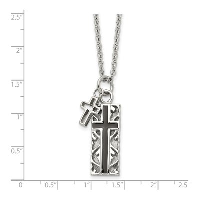 Black Stainless Steel Cross Pendant Necklace – view 6