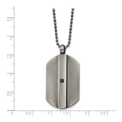 Stainless Steel CZ Dog Tag Pendant Necklace – view 4