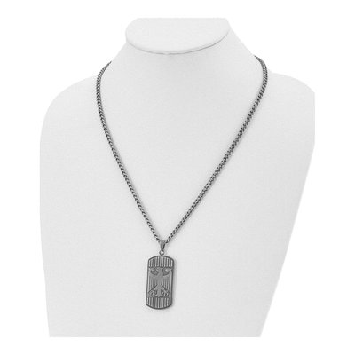 Stainless Steel Phoenix Dog Tag Pendant Necklace – view 5