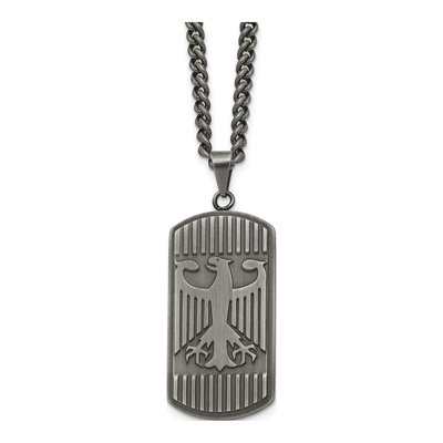 Stainless Steel Phoenix Dog Tag Pendant Necklace