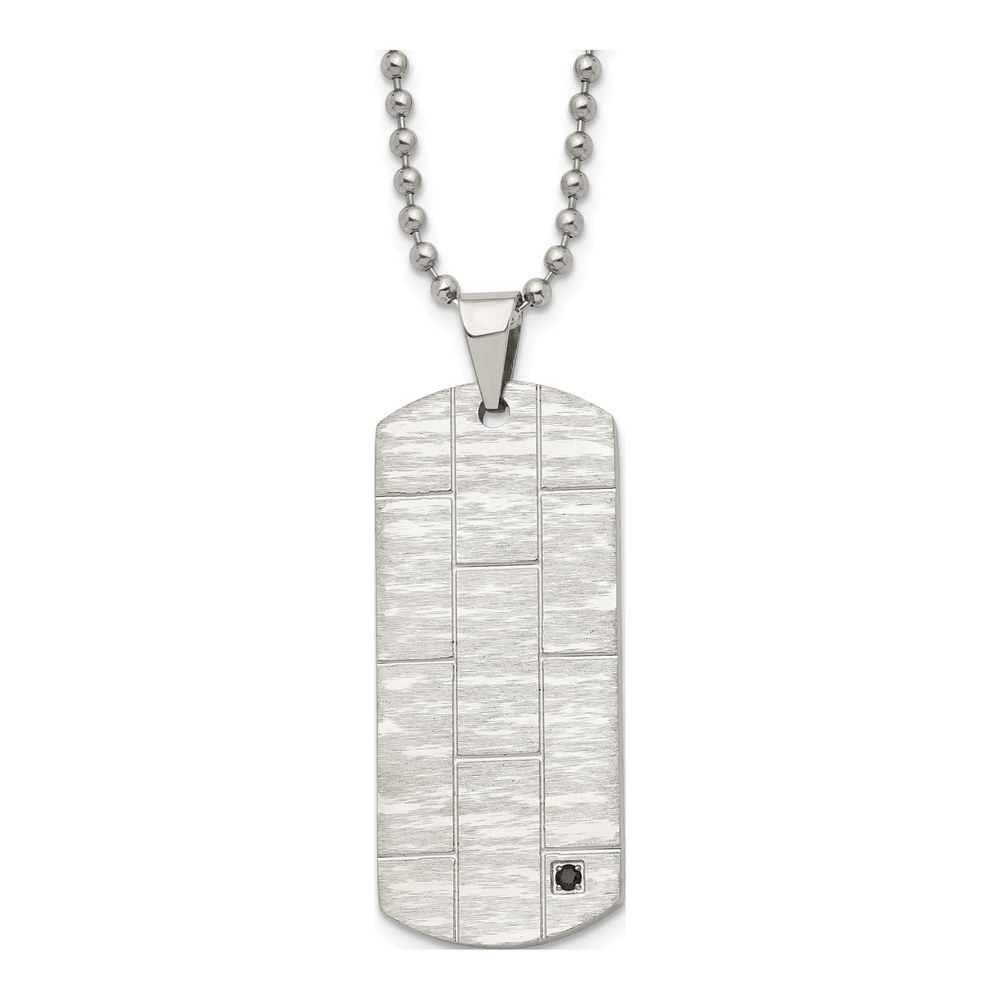 Men's Stainless Steel Dog Tag Necklace, 20 In