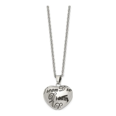 Stainless Steel Enameled Dream Heart Pendant Necklace – view 4