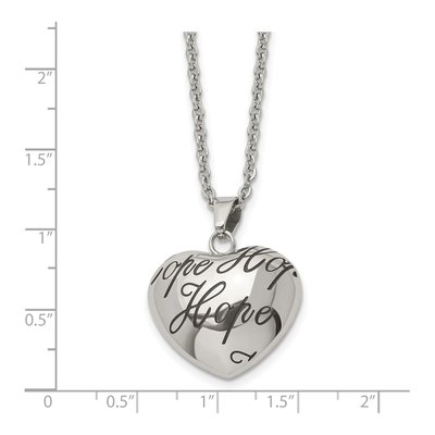 Stainless Steel HOPE Heart Pendant Necklace – view 6