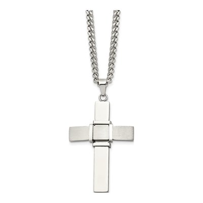 Stainless Steel Cross Pendant Necklace – view 4