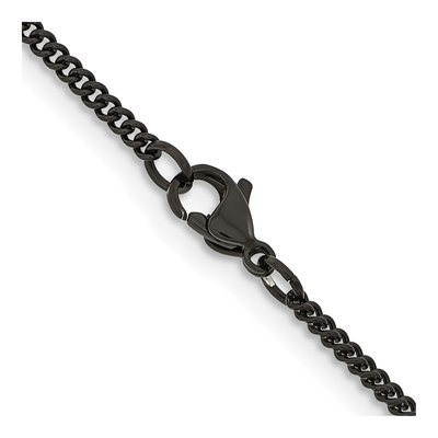 Black Stainless Steel 2.25mm Round Curb Chain – view 4