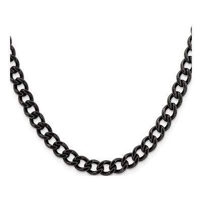 Men's Stainless Steel 6.7mm Antiqued Curb Chain – view 3