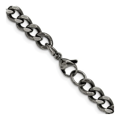 Men's Stainless Steel 6.7mm Antiqued Curb Chain – view 4