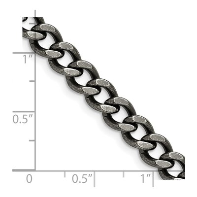 Men's Stainless Steel 6.7mm Antiqued Curb Chain – view 6