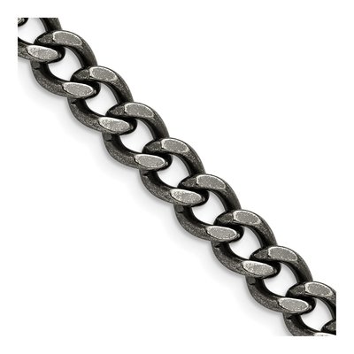 Men's Stainless Steel 6.7mm Antiqued Curb Chain