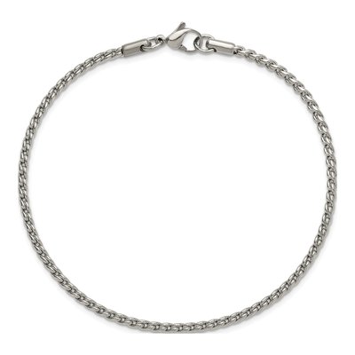 Stainless Steel 2.5mm Wheat Chain Anklet – view 4