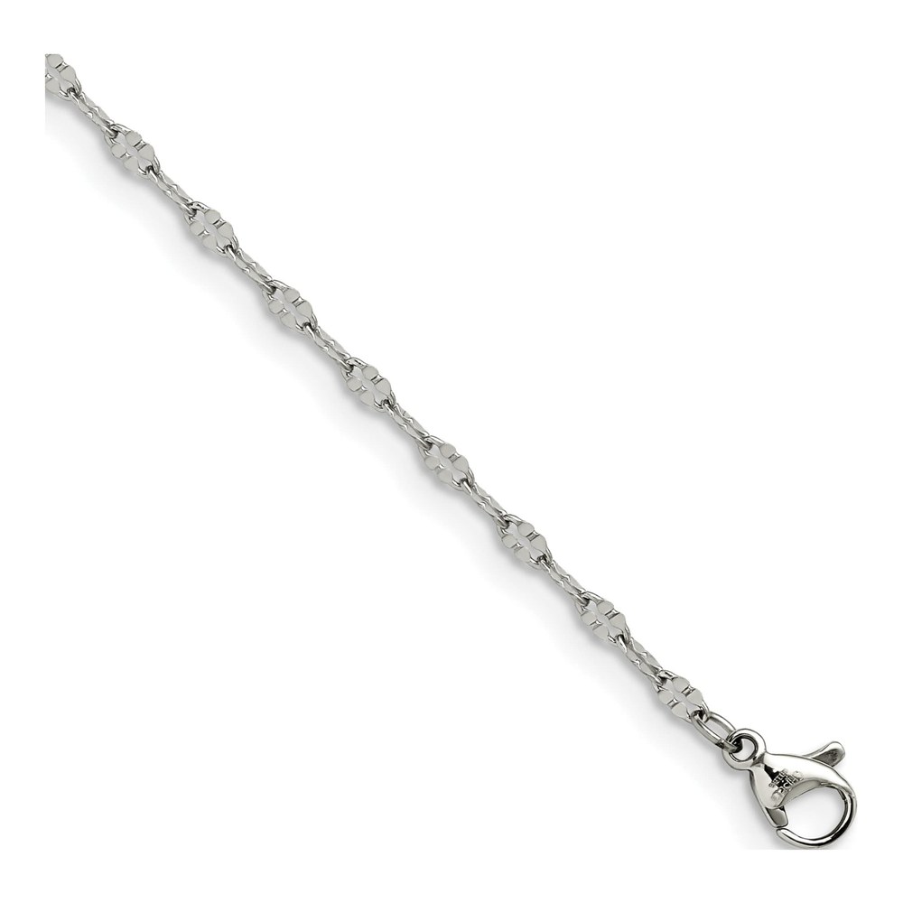 Stainless Steel 2.5mm Anchor Link Anklet