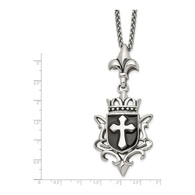 Stainless Steel Enamel Cross Pendant Necklace – view 4