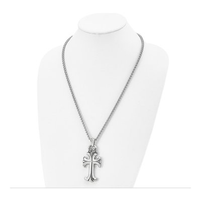 Stainless Steel Cross Spiga Pendant Necklace – view 5