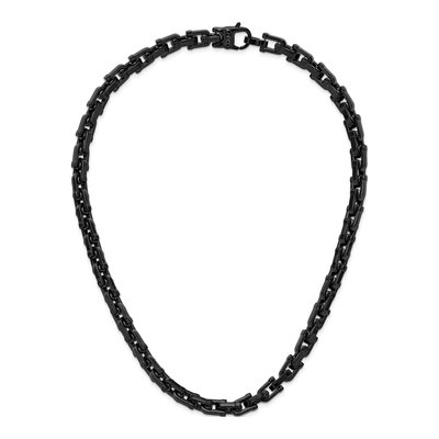 Men's Black Stainless Steel 8mm Link Chain – view 7