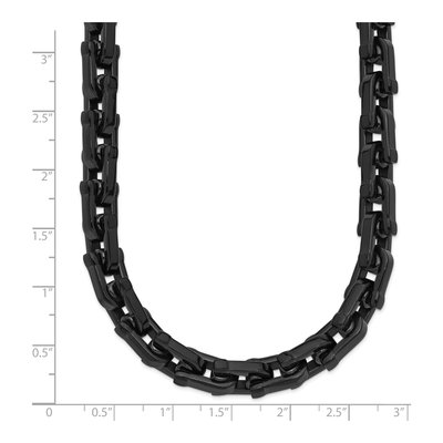 Men's Black Stainless Steel 8mm Link Chain – view 8