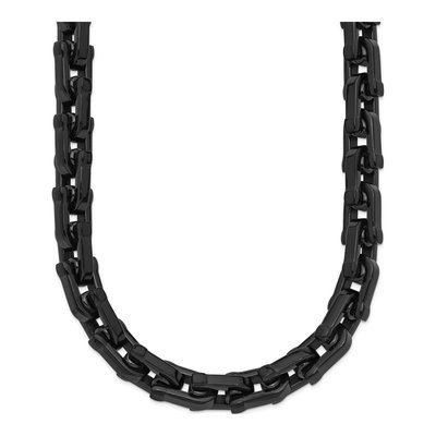 Men's Black Stainless Steel 8mm Link Chain