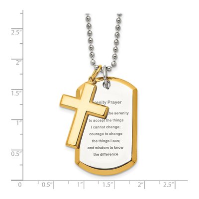 Stainless Steel Cross Dog Tag Pendant Necklace – view 6