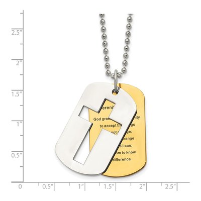 Stainless Steel Cross Dog Tag Pendant Necklace – view 6