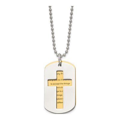Stainless Steel Cross Dog Tag Pendant Necklace – view 7