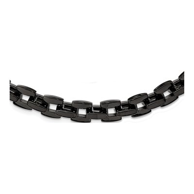 Men's Black Stainless Steel 11mm Link Chain – view 5
