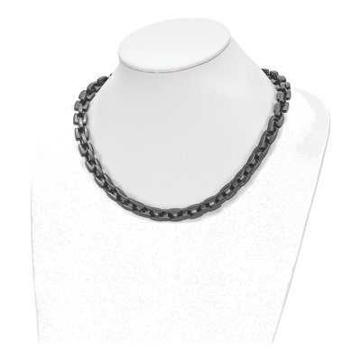 Men's Black Stainless Steel 11mm Link Chain – view 6
