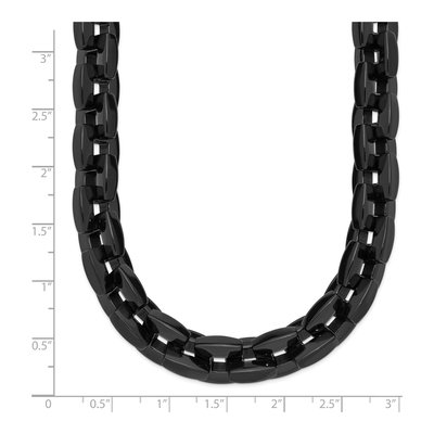 Men's Black Stainless Steel 11mm Link Chain – view 8