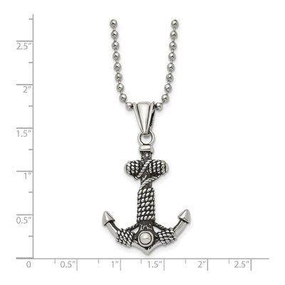Stainless Steel Anchor Pendant Necklace – view 6