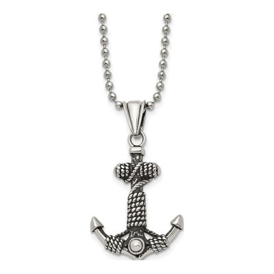 Stainless Steel Anchor Pendant Necklace