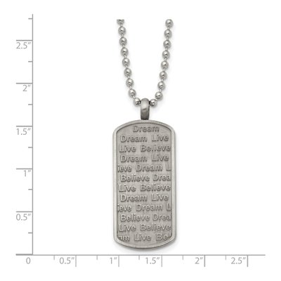 Stainless Steel Live Dream Believe Dog Tag Pendant Necklace – view 6