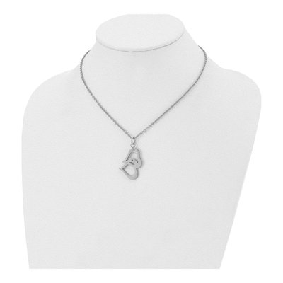 Stainless Steel CZ Heart Pendant Necklace – view 5
