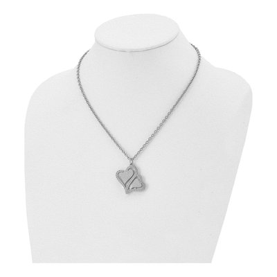 Stainless Steel Crystal Hearts Pendant Necklace – view 5