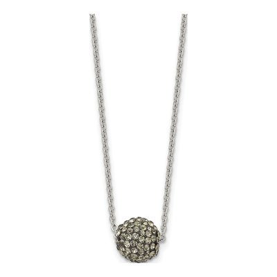 Stainless Steel Crystal Enamel Pendant Necklace