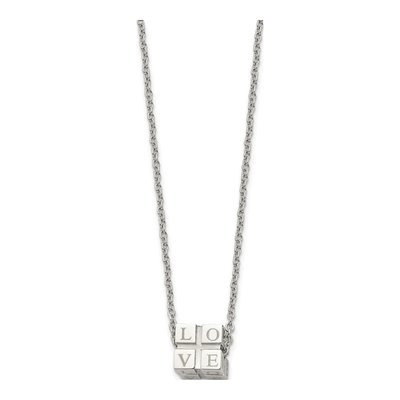 Stainless Steel LOVE Blocks Pendant Necklace – view 4
