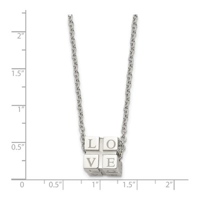 Stainless Steel LOVE Blocks Pendant Necklace – view 6