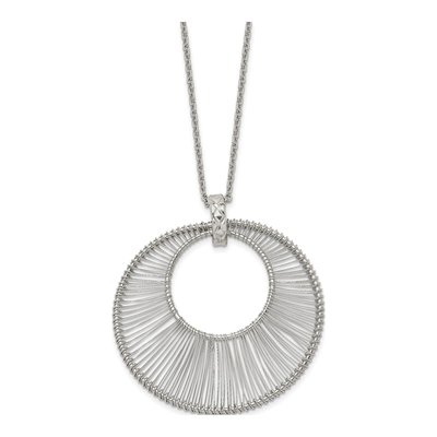 Stainless Steel Wire Circle Pendant Necklace – view 4