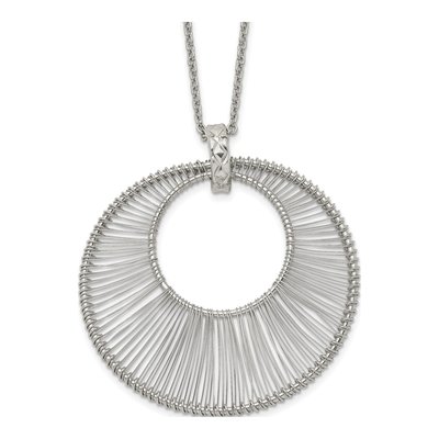 Stainless Steel Wire Circle Pendant Necklace