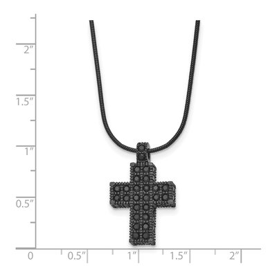 Black Stainless Steel Crystal Cross Pendant Necklace – view 6