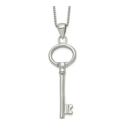 Stainless Steel Key Pendant Necklace
